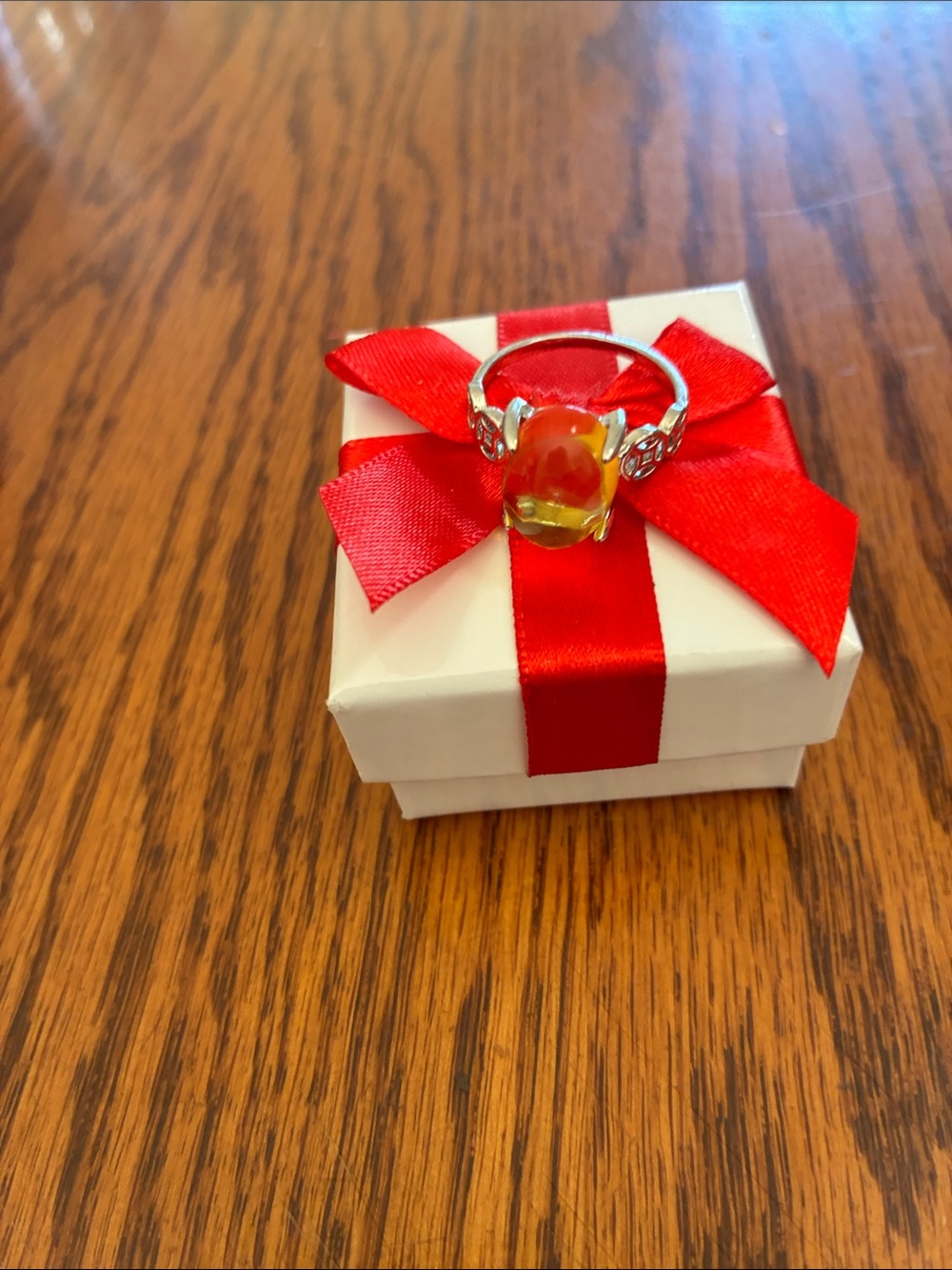 Yellow Gemstone Silver Ring - Women Jewelry